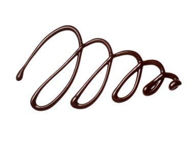 Beyaz arka planda erimiş çikolatayla çizilmiş kıvrımlı desenler.