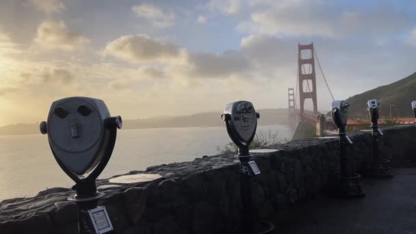 Fabulosa Famosa Golden Gate Bridge São Francisco Partir Miradouro Uma — Vídeo de Stock