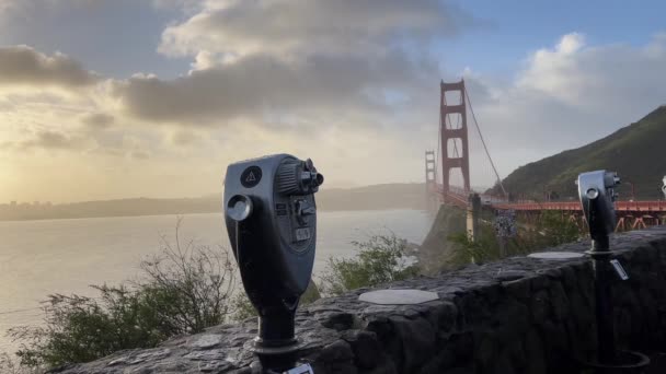 Golden Gate San Francisco Seen Viewpoint Service Area You Can — Stockvideo