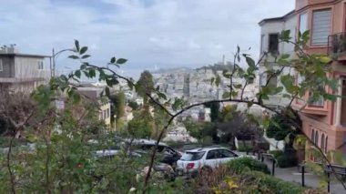 Beautiful and well known Lombard Street in the Californian city of San Francisco in the United States of America, this is one of the most touristic and visited areas by people from USA.