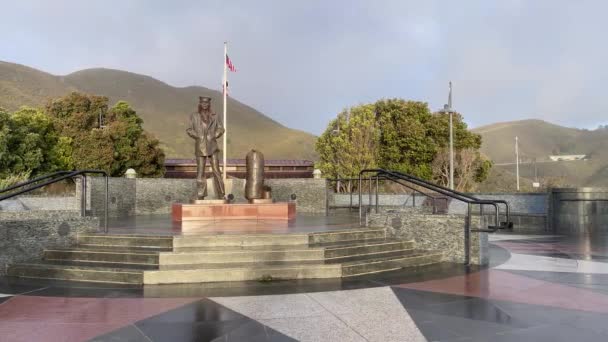Famosa Estátua Marinheiro Solitário Baía São Francisco Localizada Golden Gate — Vídeo de Stock