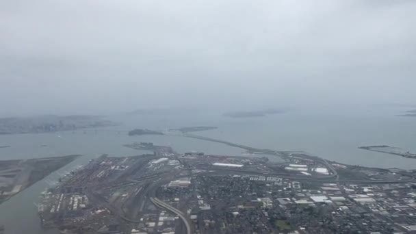 Increíbles Vistas San Francisco Bahía Desde Avión Muy Hermoso Ver — Vídeos de Stock