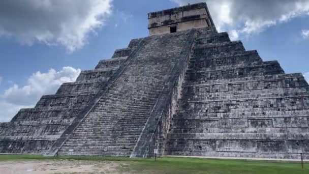 Chichen Itza Piramidi Modern Dünyanın Yedi Harikasından Biridir Klasik Quetzal — Stok video