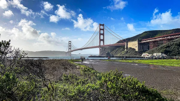 Puente Golden Gate Visto Disfrutado Desde Presidio Yacht Club Ciudad — Foto de Stock