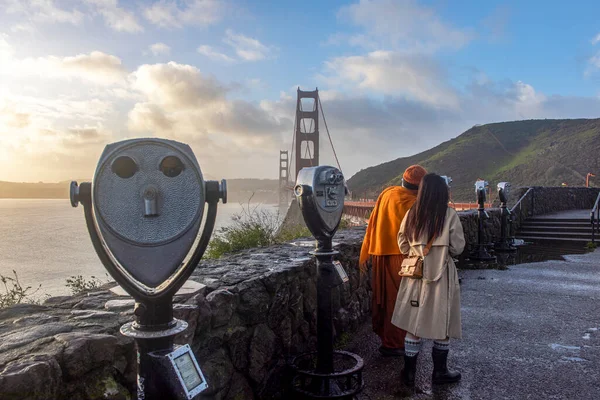 Personas Una Las Vistas Del Puente Golden Gate Como Desde — Foto de Stock