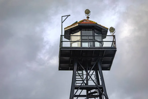 Torre Vigia Metal Prisão Federal Ilha Alcatraz Dos Estados Unidos — Fotografia de Stock