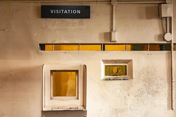 Αίθουσα Επικοινωνίας Επισκεπτών Της Ανώτατης Ασφάλειας Αμερικανικής Ομοσπονδιακής Φυλακής Του — Φωτογραφία Αρχείου
