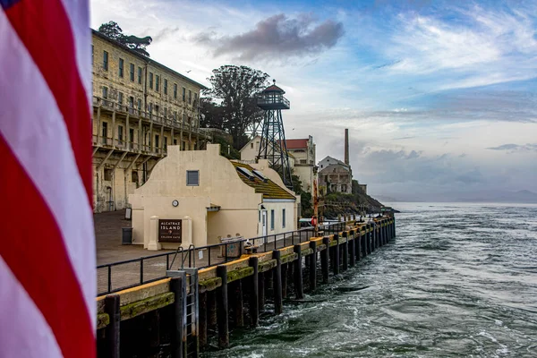 Muelle Puerto Prisión Federal Máxima Seguridad Alcatraz Bahía San Francisco — Foto de Stock