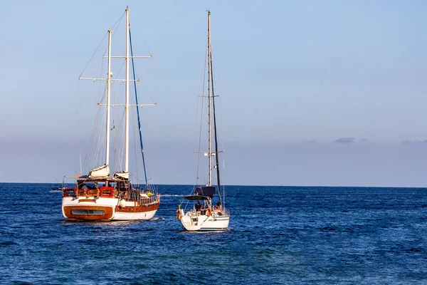 Sailboats Navigating Sea Cortez Pacific Ocean Coast Cabo San Lucas — Stock Photo, Image