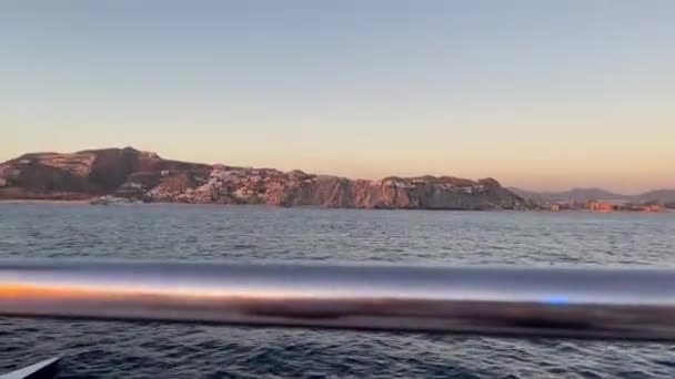 Matahari Terbenam Dekat Pesisir Tanjung Saint Luke Teluk California Yang — Stok Video