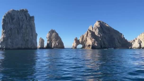 Przylądek Saint Luke Arch Oddziela Ocean Spokojny Morza Cortez Meksykańskim — Wideo stockowe