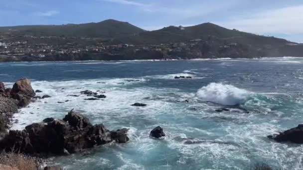 Meksika Nın Baja California Eyaletindeki Ensenada Bir Deniz Gayzeri Olan — Stok video