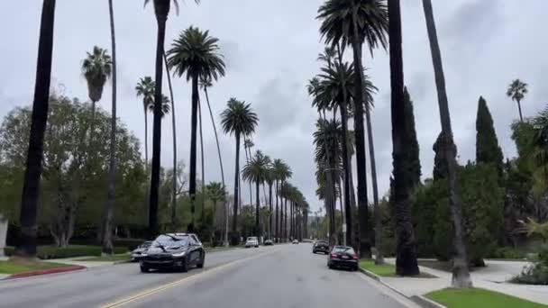 Лос Анджелес Калифорния Сша Октября 2023 Года Вождение Перевернутом Автомобиле — стоковое видео