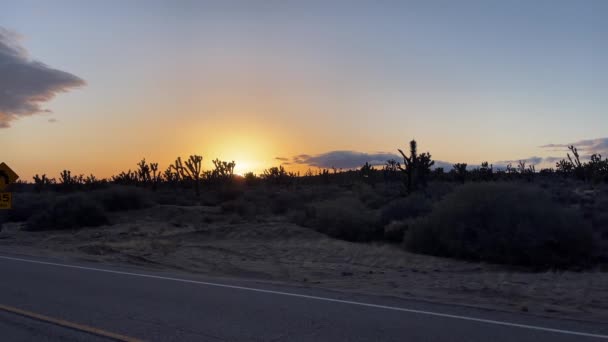 Typischer Sonnenuntergang Der Mojave Wüste Der Größten Und Heißesten Wüste — Stockvideo