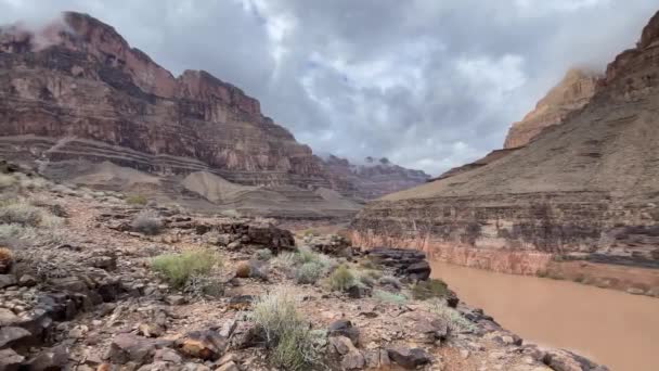 Den Vestlige Porten Til Grand Canyon Colorado Høyden Vannet Elven – stockvideo