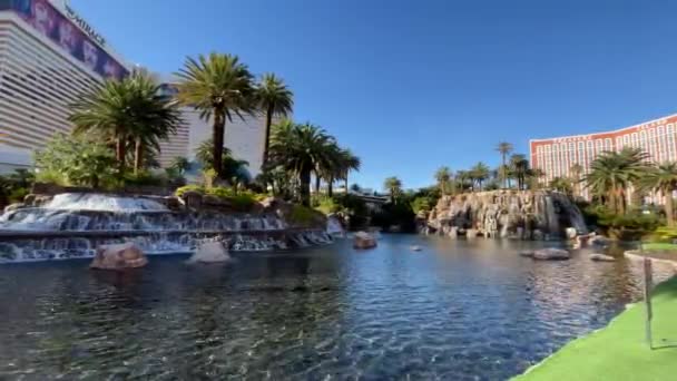 Las Vegas Usa October 2023 Incredible Lake Mirage Hotel Casino — Stock Video