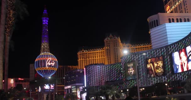 Las Vegas Usa Października 2023 Las Vegas Strip Słynnymi Hotelami — Wideo stockowe