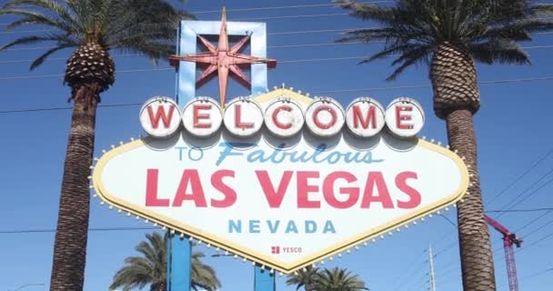 Las Vegas Usa November 2023 Famous Welcome Las Vegas Sign — Stock Video
