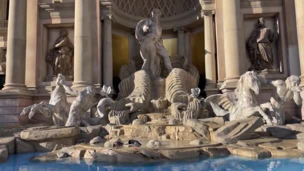 Лас Вегас Сша Жовтня 2023 Копія Фонтану Треві Готелі Caesars — стокове відео
