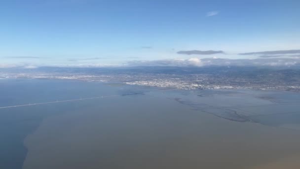 Approach Descent Cruising Altitude Commercial Aircraft Land San Francisco International — Stock Video