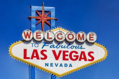 Meşhur Las Vegas tabelasına hoş geldiniz, üzerinde 