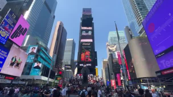 Νέα Υόρκη Ηπα Δεκεμβρίου 2023 Αινιγματική Και Θαυμάσια Times Square — Αρχείο Βίντεο