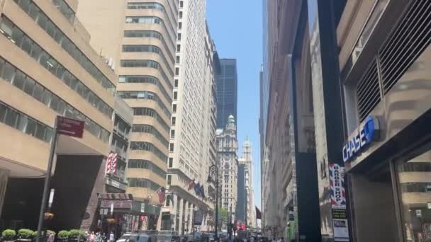 Нью Йорк Сша Декабря 2023 Года Прогулка Улицам Уолл Стрит — стоковое видео