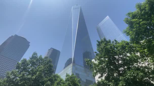 Fantastický Mrakodrap One World Trade Center Což Obchodní Budova Postavená — Stock video