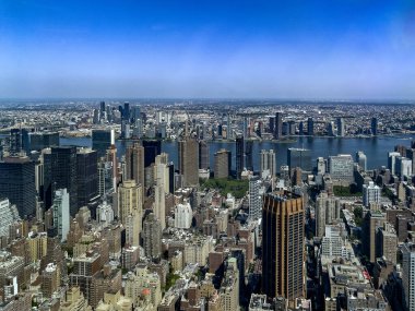 New York 'un (ABD) gökdelenleri olan Büyük Elma' nın muhteşem ufuk çizgisinin fotoğrafı, Manhattan 'ın bu bölgesi dünyada meşhurdur.
