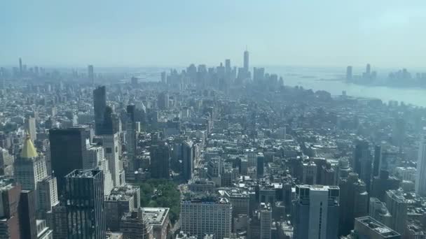 Ουρανός Του Μανχάταν Φαίνεται Από Empire State Building Ένας Από — Αρχείο Βίντεο