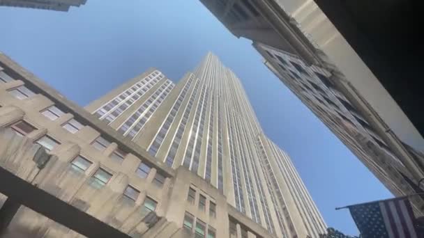 Promenera Och Njut Skyskraporna Big Apple Som Empire State Building — Stockvideo