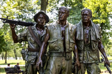 Washington DC, ABD; 2 Haziran 2023: Frederick Hart 'ın üç asker heykeli, Vietnam Gazileri Anıtı.