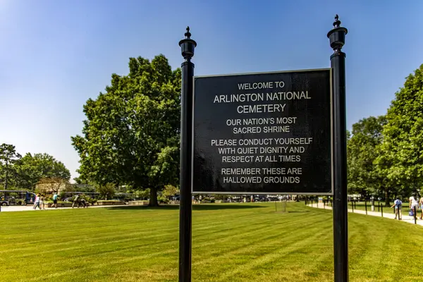 Washington United States June 2023 Entrance Sign Arlington National Cemetery — Stock Photo, Image
