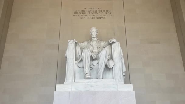 Posąg Abrahama Lincolna Siedzącego Krześle National Mall Memorial Waszyngtonie Usa — Wideo stockowe