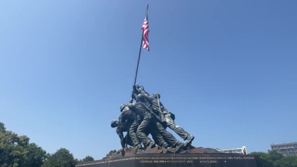Waszyngton Usa Grudnia 2023 Pomnik Żołnierzy Wojennych Korpusu Piechoty Morskiej — Wideo stockowe