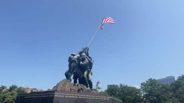 Военный Мемориал Корпуса Морской Пехоты Сша Иводзима Арлингтоне Штат Вашингтон — стоковое видео