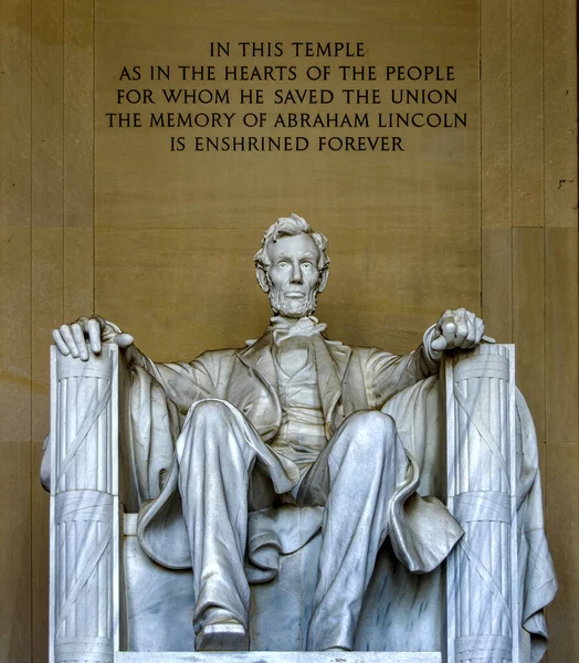 Fotografía Estatua Del Presidente Estadounidense Abraham Lincoln Panteón Del National — Foto de Stock