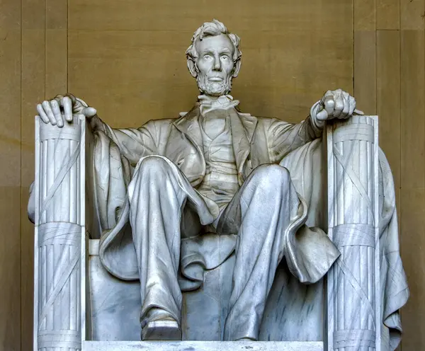 Fotografía Estatua Del Presidente Estadounidense Abraham Lincoln Tumba Panteón Del — Foto de Stock