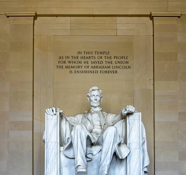 Presidente Estadounidense Abraham Lincoln Templo Monumento National Mall Washington — Foto de Stock