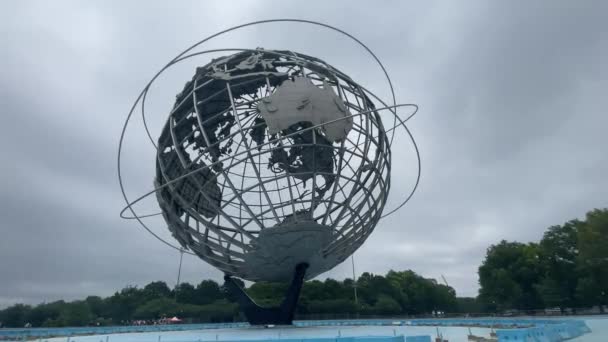 New York Usa January 2024 Unisphere Well Known Flushing Meadows — Stock Video