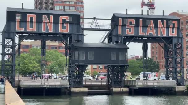 New York Usa January 2024 Pier Long Island Lookout Pier — Stock Video
