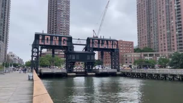New York Usa January 2024 Strolling Pier Wharf Long Island — Stock Video