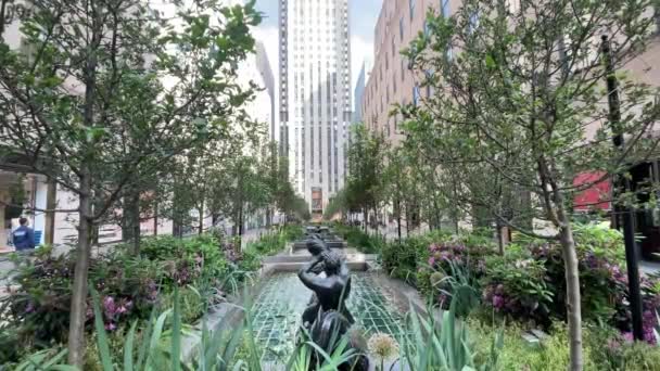 New York Usa Ledna 2024 Budova Rockefellerova Centra Která Jedním — Stock video