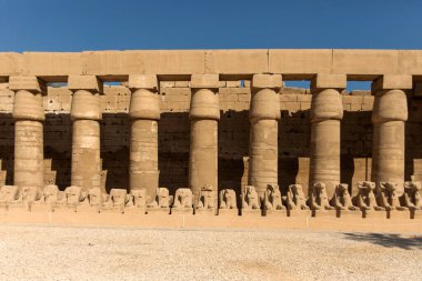 Taştan oyulmuş Karnak Sfenksi tapınağı gözetleyen bir nöbetçi olarak duruyor. Aslan gövdesi ve insan kafası firavunların gücünü ve bilgeliğini somutlaştırıyor..