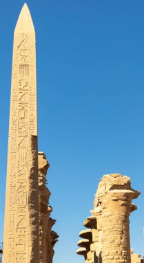 Luxor, Egypt; January 16, 2024: The Celestial Needle of Thutmose I, the imposing obelisk of Karnak, is a testament to the celestial beliefs of ancient Egypt and the divine connection of the pharaoh.