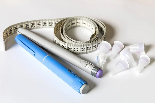 Insulin injection pen or insulin cartridge pen for diabetics. Medical equipment for diabetes parients.