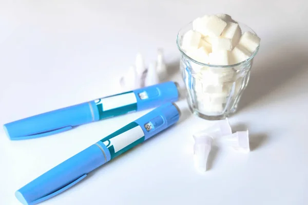 Ozempic Insulin injection pen or insulin cartridge pen for diabetics. Medical equipment for diabetes parients.