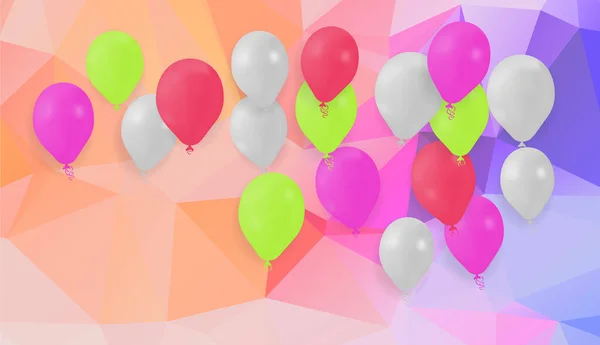 Happy Birthday Vector Celebration Party Banner Folia Konfetti Błyszczące Balony — Wektor stockowy
