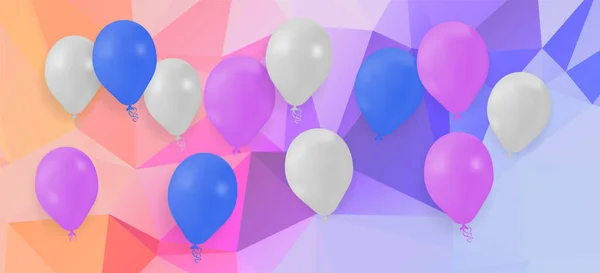 Feliz Aniversário Vetor Celebração Festa Banner Confete Folha Glitter Balões — Vetor de Stock