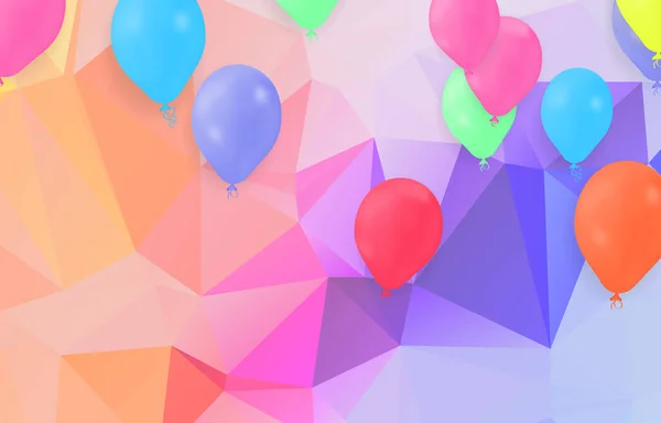 Joyeux Anniversaire Vecteur Célébration Fête Bannière Feuille Confettis Paillettes Ballons — Image vectorielle